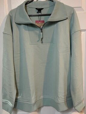 Eddie Bauer Light Mint Quarter-Zip Pullover